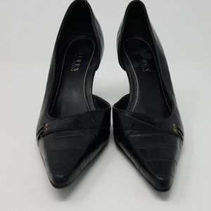 Ralph Lauren Black Leather Lexi Dress Shoe Size 7M